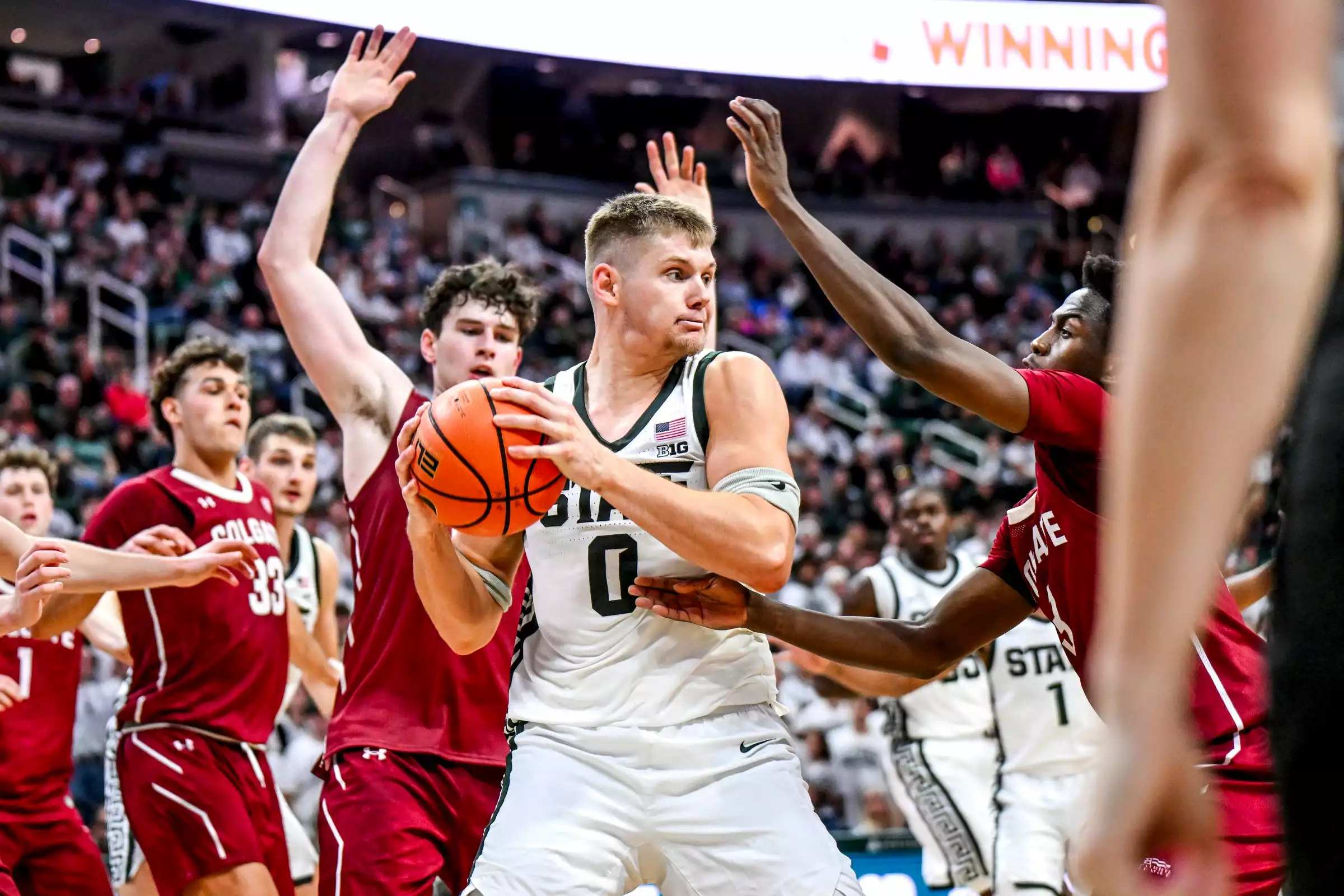 Jaxon Kohler looks to lead the Spartans over the Razorbacks